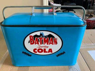 Vintage Batman Cola Metal Cooler Gas Oil Soda Coke 16 " X 15 " X 8 " Cott