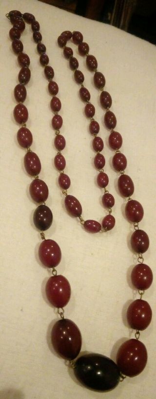 Vintage Art Deco Cherry Amber Bakelite Necklace