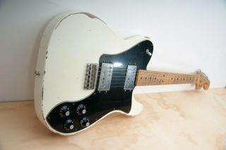 Fender Road Worn Telecaster Deluxe Electric Guitar - Relic Tele - White/blck - Rare Rw