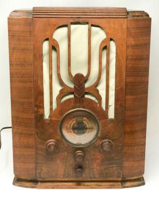Vintage Grunow 670 Tube Radio Deco Tombstone Cabinet Parts Repair Scp
