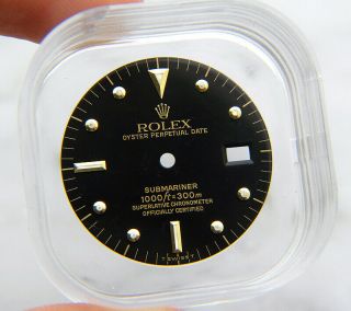 Vintage Rolex Submariner 16808 Glossy Black Nipple Watch Dial 1980 
