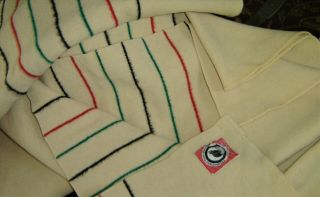 Vtg 1940s Pendleton Yellowstone Park Blanket 70 " X 88 " Grizzly Bear Label Wool