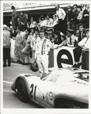 Steve Mcqueen Porsche V Sign Le Mans 10x8 Vintage Still Rare