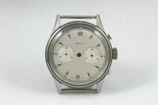 Vintage Gallet 45m Chronograph Old Stock Nos Stainless Steel Case And Dial