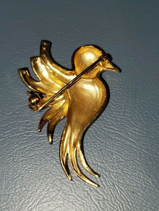 Vintage Signed & Numbered 18k Gold and 5 Diamond Hummingbird Brooch 9.  11 Grams 6