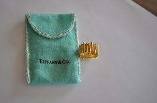 Rare - Tiffany & Co.  2002 750 18k T Yellow Gold 11mm Bamboo Band Ring Size 5.  5