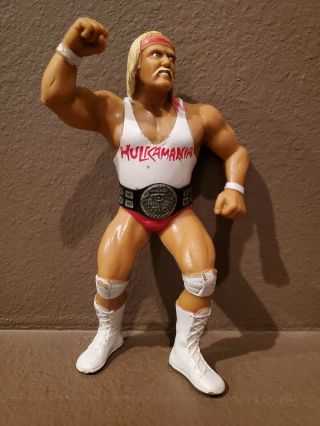 Vintage Wwf Hulk Hogan Ljn Figure White Shirt 1988 Wrestling Hulkamania W/ Belt