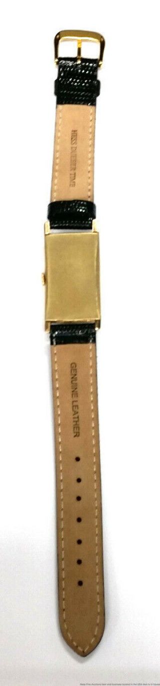 Tiffany Co 14K Gold Vintage Art Deco Ultra Long 43.  7mm Curved Mens Watch 7