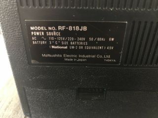 Vintage National Panasonic 1968 RF - 818JB Premium Portable FM/MW/SW Quality Tuner 7