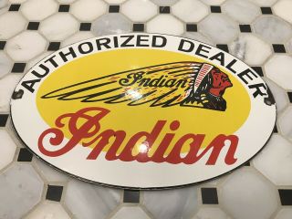 Vintage Indian Motorcycles Porcelain Dealership Sign Service Station Gas Oil
