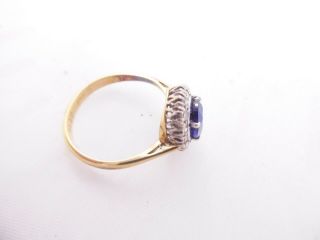 18ct gold platinum diamond sapphire ring,  art deco design cluster 18k 750 2