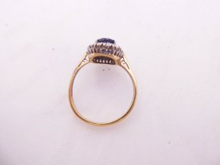 18ct gold platinum diamond sapphire ring,  art deco design cluster 18k 750 3