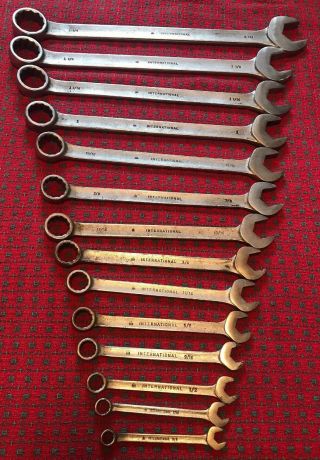 Vintage Ih International Harvester Combination Wrench Set 999 Series.