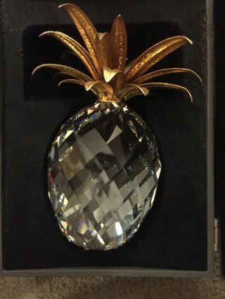Vintage Swarovski Crystal Giant Pineapple (1982 - 2008) Gold 9 3/4 "