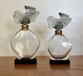 Set 2 GUERLAIN Parure Perfume Bottles Glass Stopper Vintage 1974 EMPTY 2