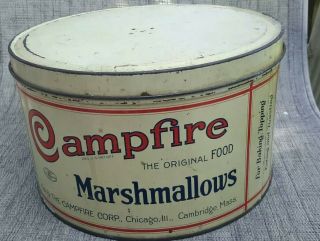Vintage Campfire Marshmallows Tin,  10 " Diameter