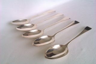 Rare Set Of 5 Solid Silver Victorian Serving Spoons William Eaton 1842 - 1844