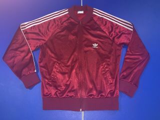 Vintage Adidas Track Jacket Keyrolan Large Made In Usa Run Dmc Era Maroon