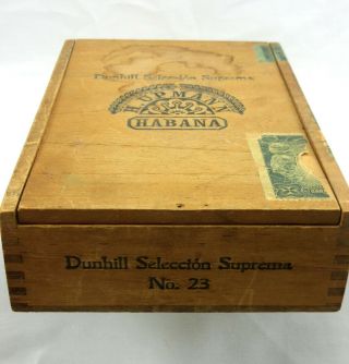 Rare Vintage Alfred Dunhill Seleccion Suprema H Upmann Habana Cuba 23 Cigar Box