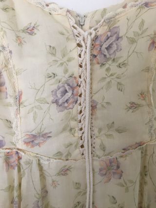 Vintage Gunne sax dress floral peasant prairie dress.  Size 7 4