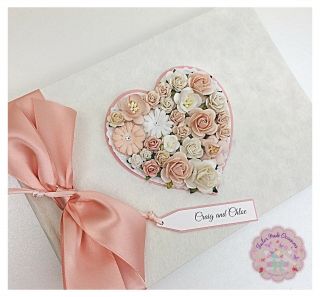 Personalised Wedding Post Box PLUS Guest Book Vintage Lace Rustic Floral Heart 5