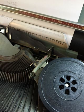 Vintage Hermes 3000 Portable Typewriter Case Seafoam 60’s Brushes 6