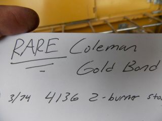 Vintage/Rare Coleman GOLD BOND Camp Stove 11