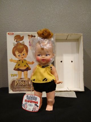 Vintage 1964 Ideal Tiny Pebbles Flintstone Doll W/tag