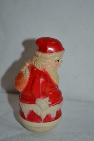 Vintage Roly Poly Celluloid Santa Claus Childrens Baby Toy 2