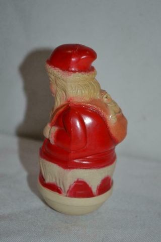 Vintage Roly Poly Celluloid Santa Claus Childrens Baby Toy 3