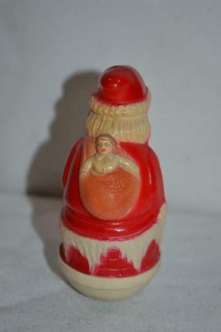 Vintage Roly Poly Celluloid Santa Claus Childrens Baby Toy 4