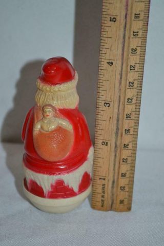 Vintage Roly Poly Celluloid Santa Claus Childrens Baby Toy 5
