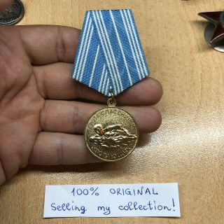 51 - For Saving Life From Drowning Medal (ussr Award Swim Swimming)