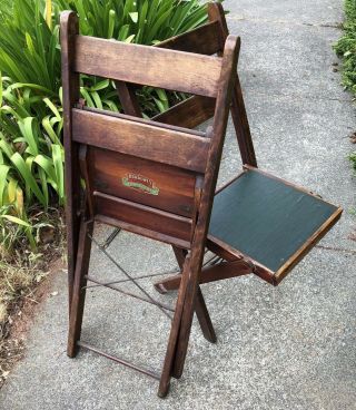 2 Vintage 1920s Burrowes Advertising Feather - Weight Folding Camp Site Chairs