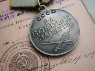 SOVIET WWII Award ORDER Patriotic War 2nd cl & Military MEDAL SET FOR WOMAN,  DOC 6
