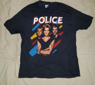 The Police Synchronicity Tour T Shirt 1983 - Xl Black
