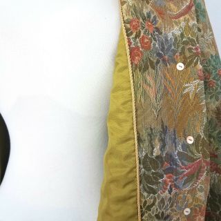 Vintage Vogue Couture Design Swing Coat Sz M Tapestry Mandarin Collar Lined 6