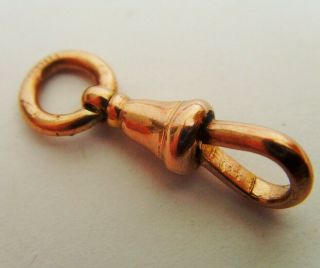 Vintage 9ct Rose Gold Dog Clip Clasp For Use With An Albert Watch Chain
