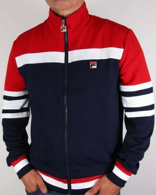 Fila Vintage Vilas Track Jacket In Navy Red White - Court Courto Track Top Dyer