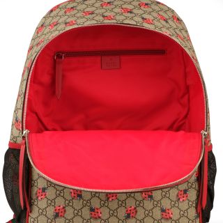 RARE GUCCI GG Supreme Monogram Ladybug Backpack Diaper Bag 9