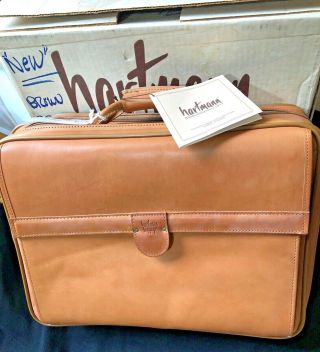 Vintage 1980s Belting Leather Hartmann Carry On Suitcase W/strap