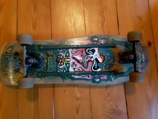 Vintage 1989 Santa Cruz Jeff Hedges Skateboard,  Slimeball Dog Vomit Wheels