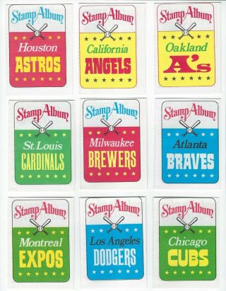 1974 Topps Stamp Albums Set Of 24 Team Albums Test Issue Rare Nm,  Or Better Set