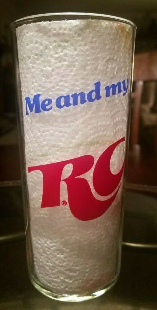 Vintage Rc Cola Soda Glass,  Me And My Rc Display On Glass Nos X4