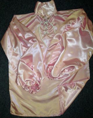 Vintage: Satin “special” High Gloss Pink Bridal Satin Balloon Shirt