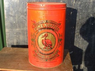 22118 Vintage Shop Advert Cafe Tin Coffee Can Sign Antwerpen Boite Ancienne