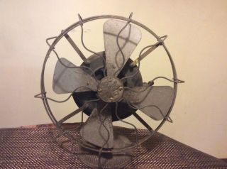 Antique 1890s G.  E.  Brass Blade And Cage Pancake Motor Fan Ac Motor