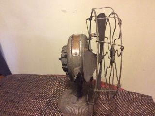 Antique 1890s G.  E.  Brass Blade And Cage Pancake Motor Fan AC Motor 4