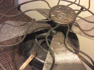 Antique 1890s G.  E.  Brass Blade And Cage Pancake Motor Fan AC Motor 9