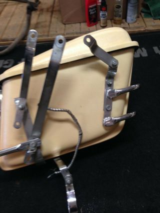 VINTAGE SHOEI BATES BUCO HARD SADDLEBAGS BEIGE KZ 900 CB 750 GT 750 GS 1000 4